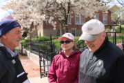 Graham Phillips of New Zealand, Jean and Jim Morris of MO, USA exploring the city of Hermann, MO
